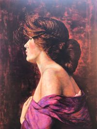 Die Muse, acrylic on canvas, 80x60 cm, frame, Preis auf Anfrage (154)