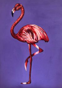 Flamingo II, acrylic on canvas, frame, 100x70 cm, Preis auf Anfrage (148)