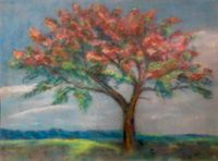 Der Baum I, soft pastel chalks on paper, passep&frame, 40x50 cm, Preis auf Anfrage (63)